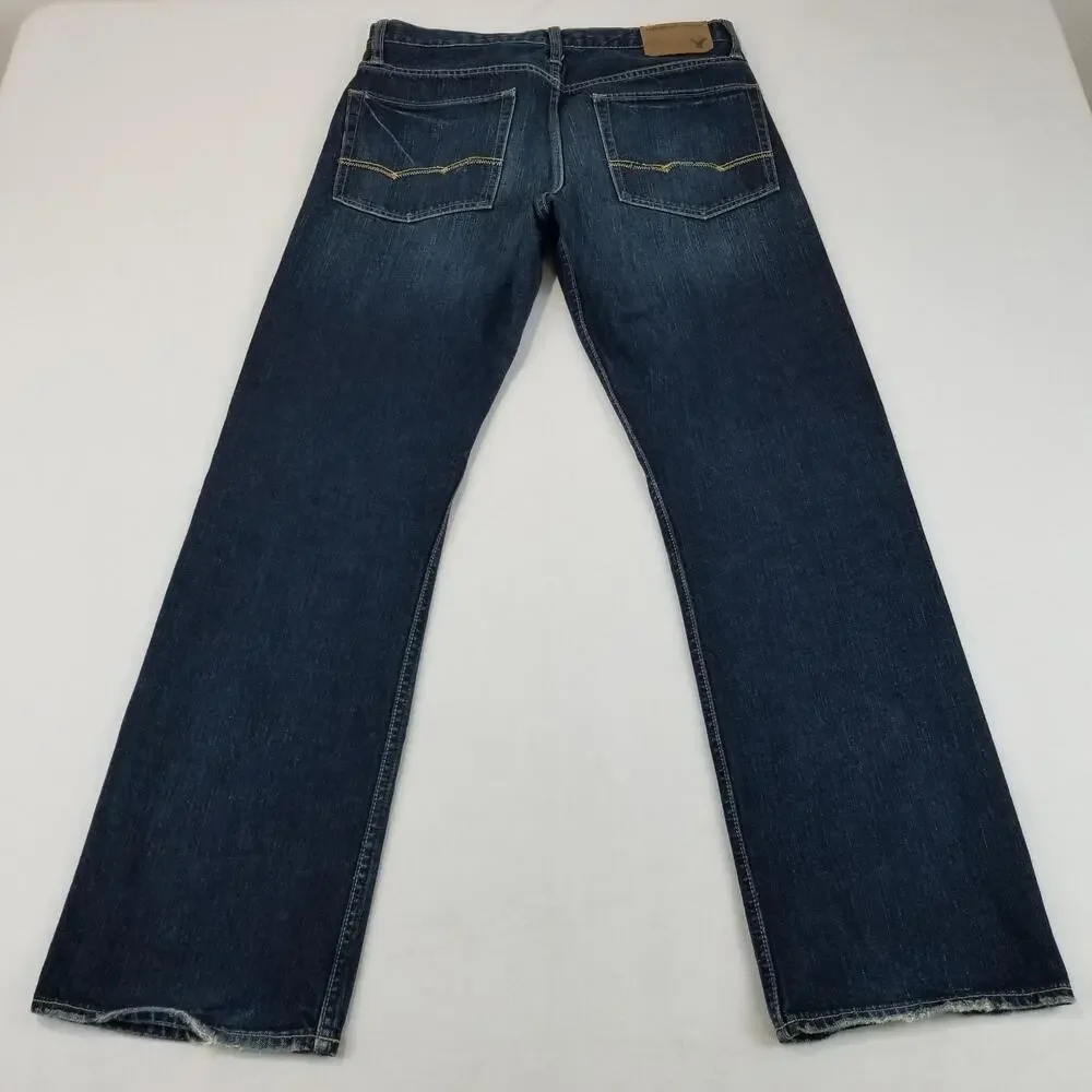 American Eagle Outfitters Jeans Mens 31x32 Blue Relaxed Straight Cotton Denim